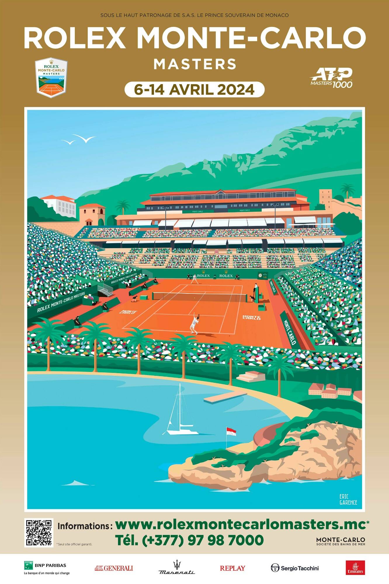 Affiche originale, Rolex Monte-Carlo Masters, 2024