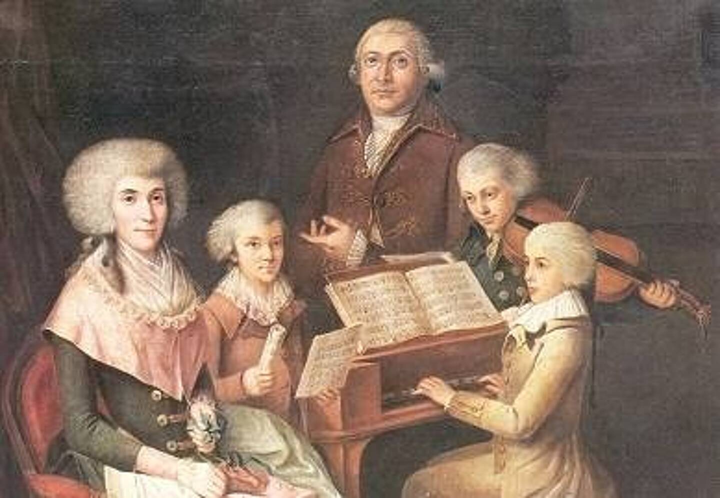 Mozart, au piano, à Florence, en 1770.