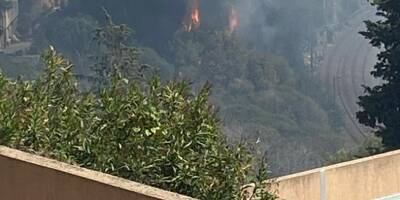 Un feu de végétaux en cours sentier des Douaniers à Roquebrune-Cap-Martin