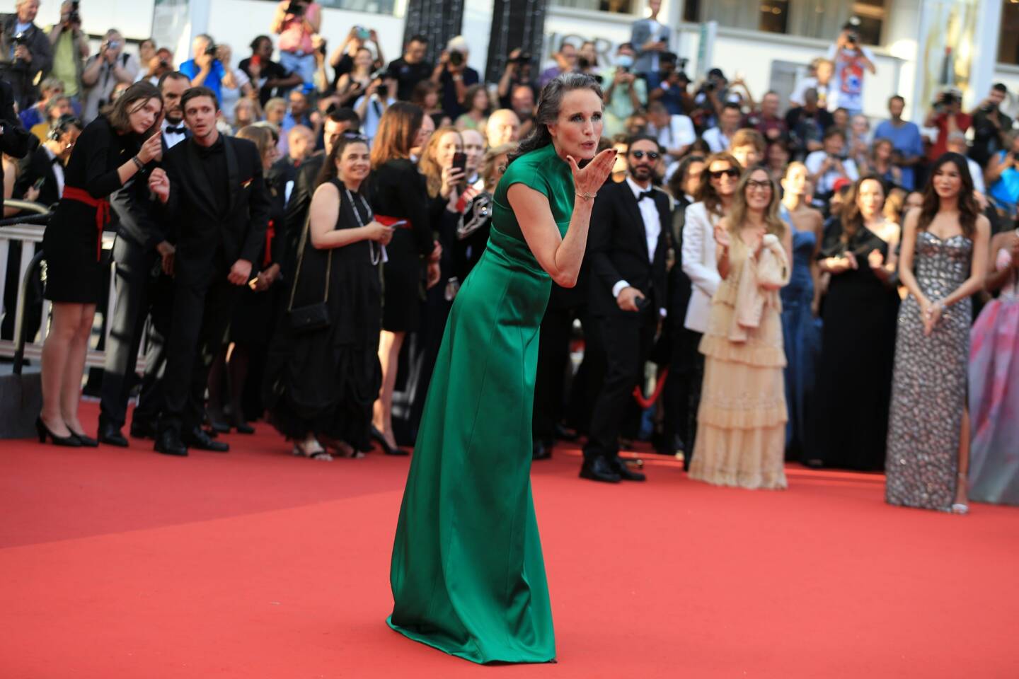 Andie MacDowell à Cannes, samedi 28 mai.