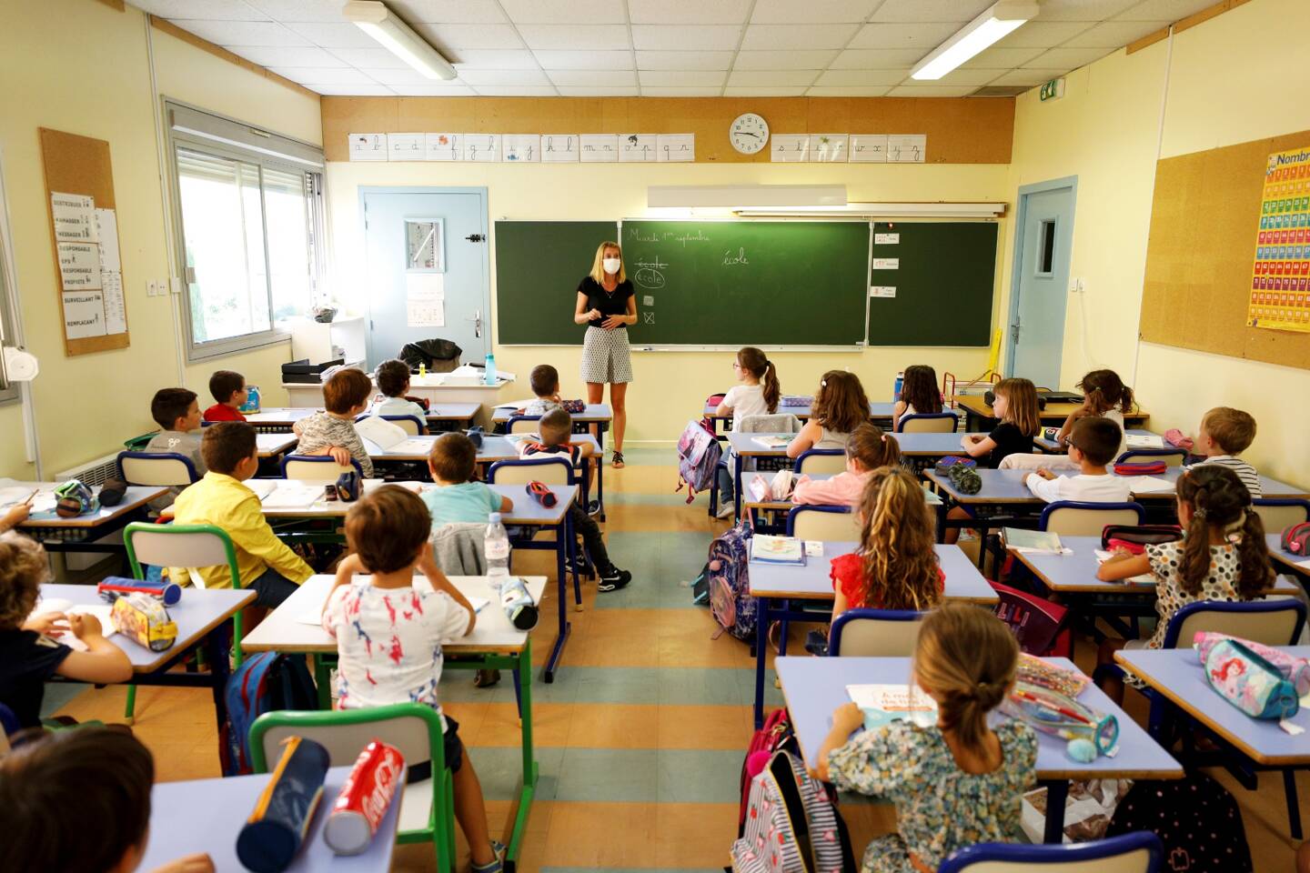 Illustration d'une classe dans l'académie de Nice en 2020.