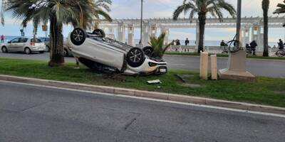 Spectaculaire accident sur la promenade des Anglais à Nice