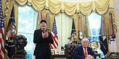 Arborant un oeil au beurre noir, Elon Musk plaisante avec Donald Trump sur la vidéo virale du couple Macron