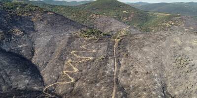 Vue de drone, les dégâts impressionnants de l'incendie au Val de Gilly
