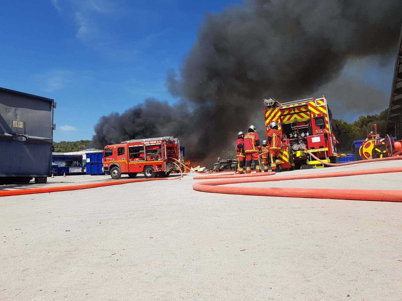 Un incendie s'est déclaré sur le site de Paprec à La Seyne ce lundi