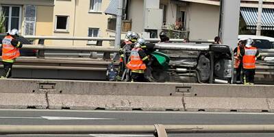 La voie rapide de Nice partiellement fermée après un spectaculaire accident, des perturbations ce vendredi