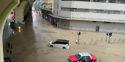 Hong Kong touché par les pires pluies depuis près de 140 ans, quelques jours après le passage d'un super typhon