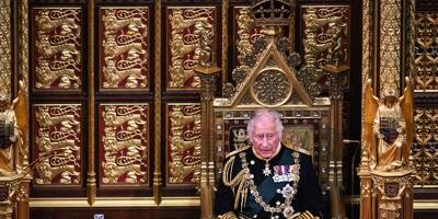 Le prince Charles solennel et appliqué pour son premier discours du trône
