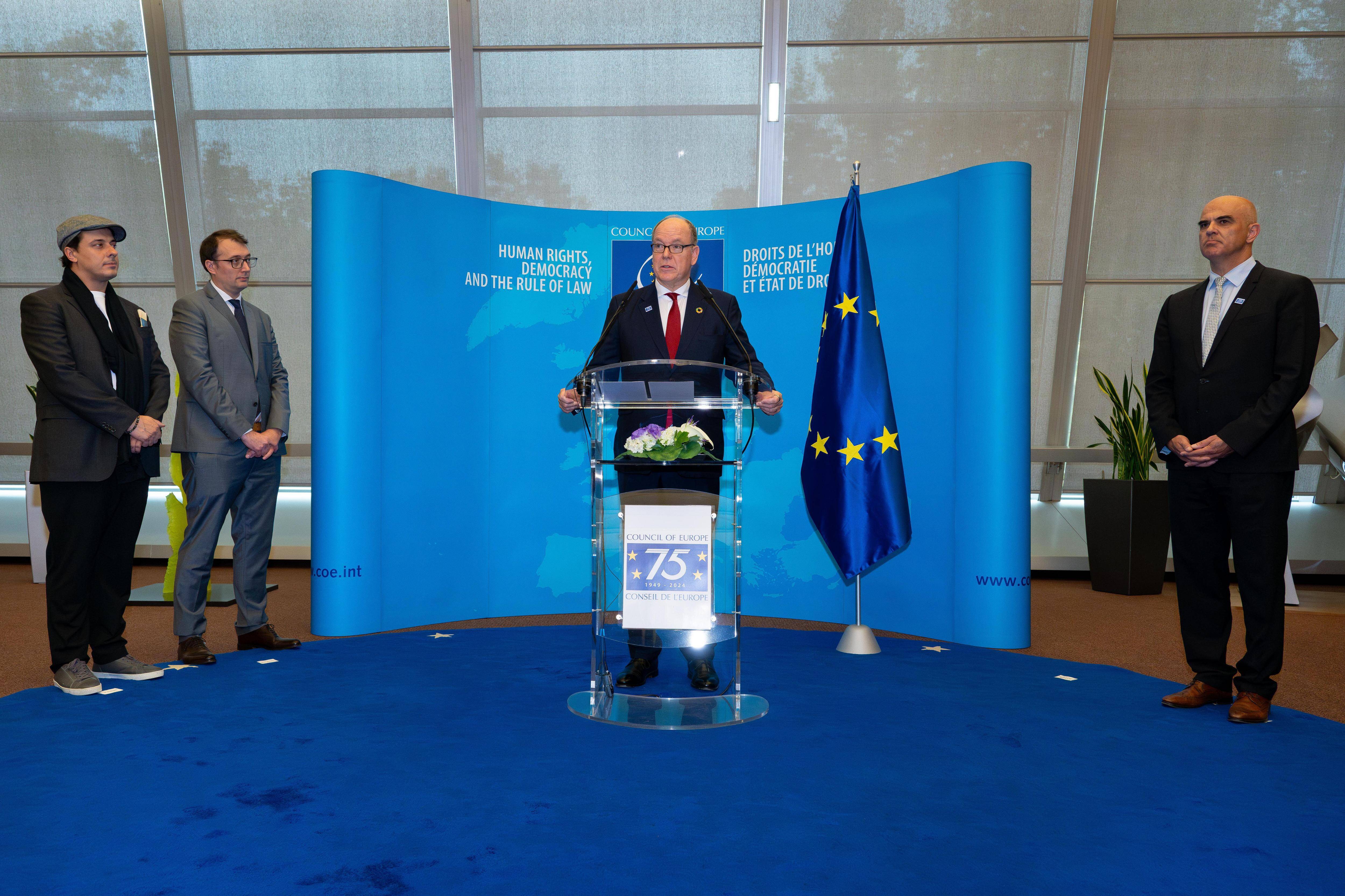 20 ans après l'adhésion de Monaco, le prince Albert II réaffirme à Strasbourg "l'attachement" de la Principauté au Conseil de l'Europe