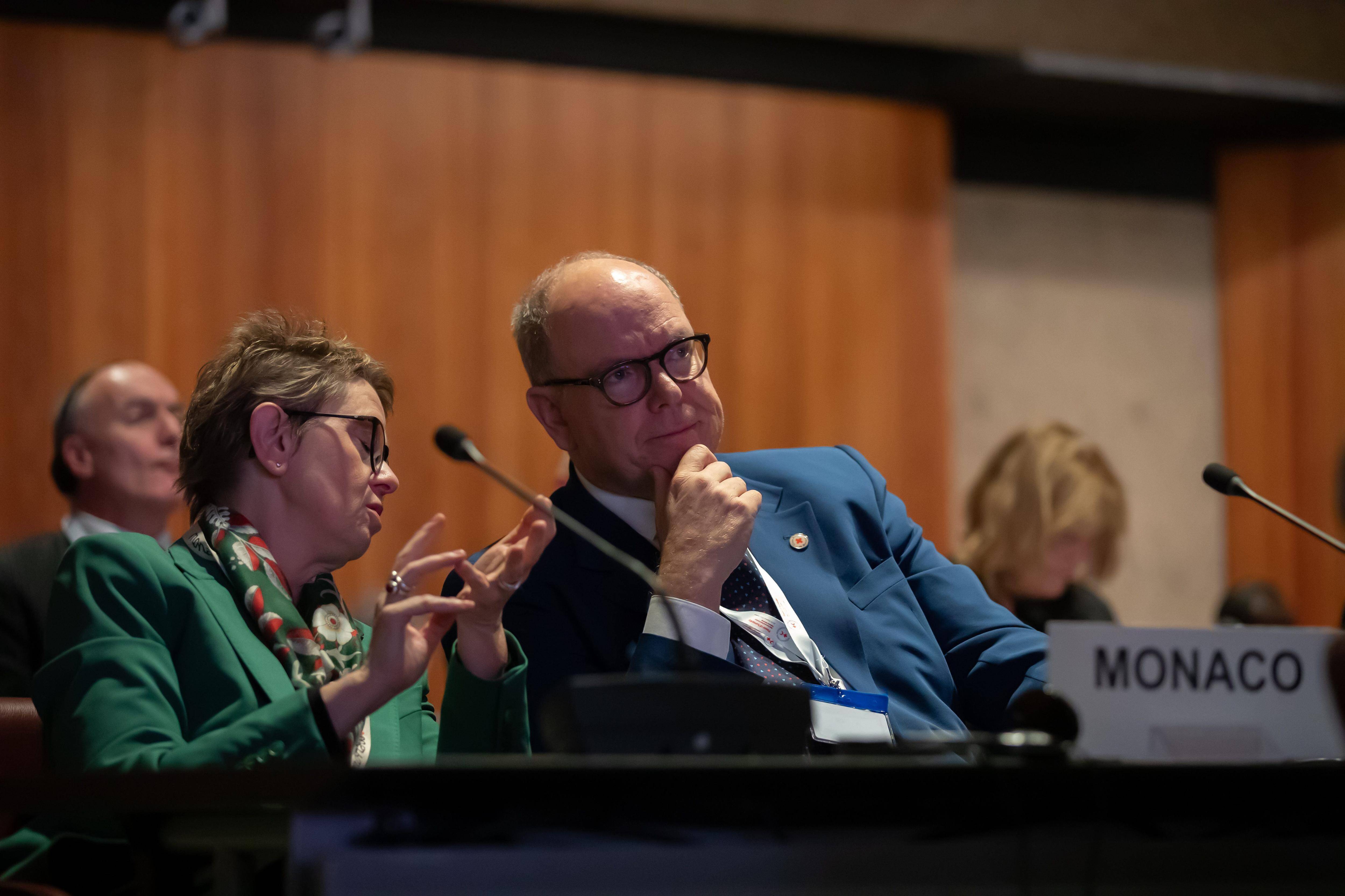 "Renforcer l'humanité" : le prince Albert II est à Genève pour la 34e conférence internationale de la Croix-Rouge et du Croissant-Rouge