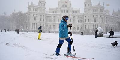 PHOTOS. Madrid toujours paralysée par la neige après le passage de la tempête Filomena