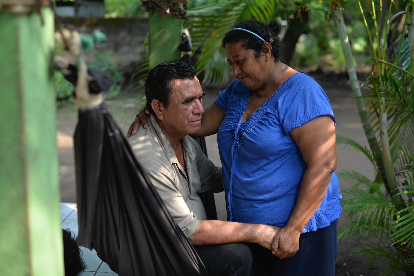 Luis Gomez, a former agricultural worker who was disinfected, and his wife, Idalia Paz Chinandega, in Nicaragua on May 11, 2022.