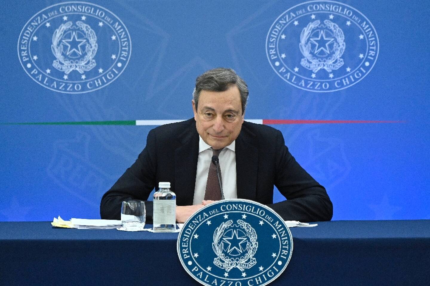 Le chef du gouvernement italien Mario Draghi, le 10 janvier 2022 à Rome