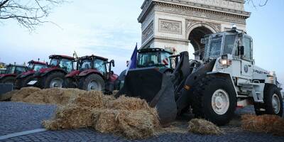 Colère des agriculteurs: action de la Coordination rurale autour de l'Arc de Triomphe, 66 interpellations