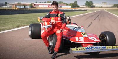 En hommage à Gilles Villeneuve Charles Leclerc pilote sa Ferrari 312 T4 en Italie