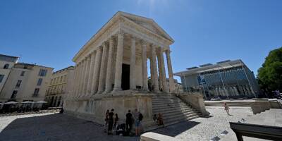 Temple romain iconique, la Maison carrée de Nîmes inscrite au patrimoine mondial de l'Unesco