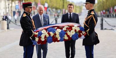 Les images de la cérémonie militaire sur les Champs Elysées en présence du roi Charles III pour sa première visite d'Etat en France