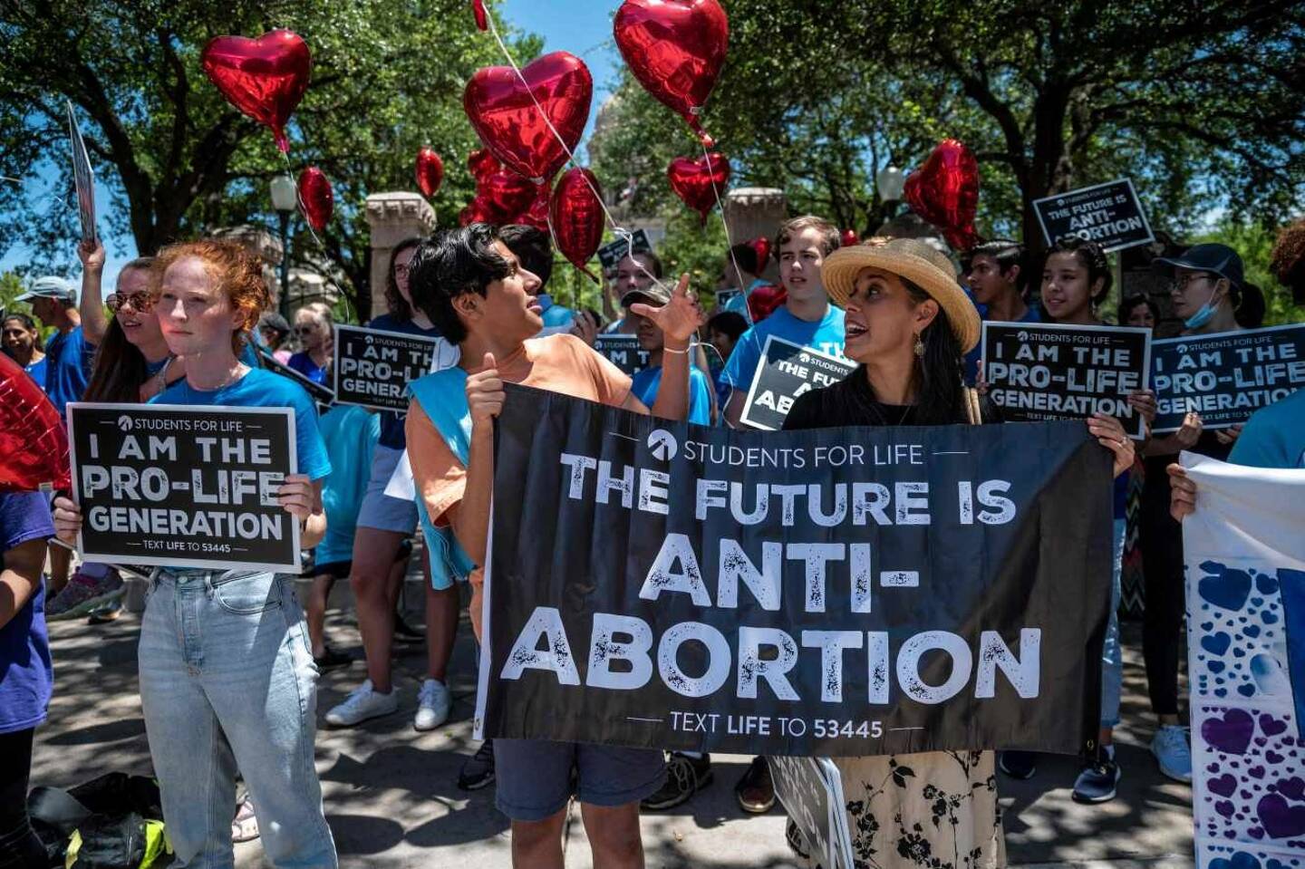 Des militants opposés au droit à l’avortement manifestent à Austin (Texas), en mai 2021.