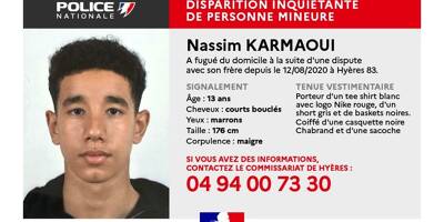 Un avis de recherche lancé après la disparition d'un garçon de 13 ans à Hyères