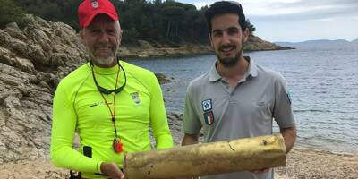 Une douille d'obus datant de la seconde guerre mondiale retrouvée dans le golfe de Saint-Tropez