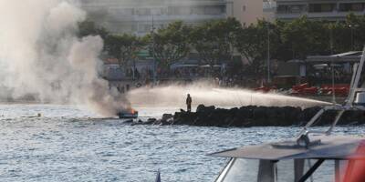 Un spectaculaire incendie se déclare à bord d'un bateau à Fréjus-plage