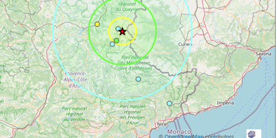 Un séisme d'une magnitude supérieur à 4 enregistré dans l'arrière-pays de Nice