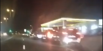Pénurie de carburant: l'impressionnante file d'attente cette nuit devant une station-service des Alpes-Maritimes