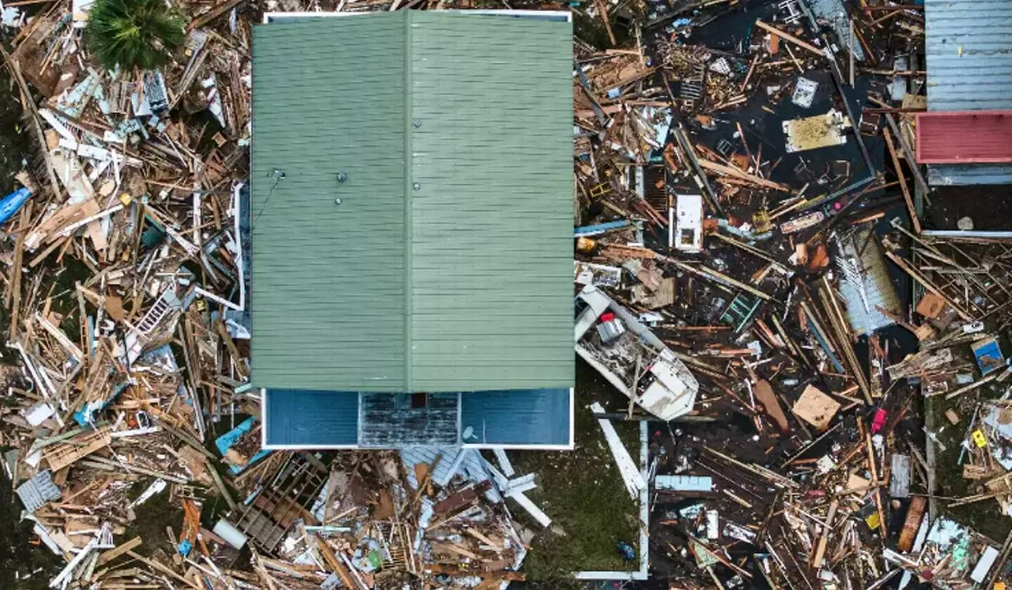 Après le passage de l'ouragan Helene en Floride. 