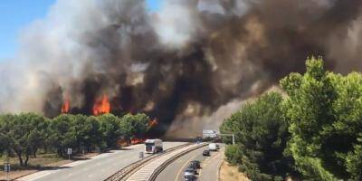 VIDEOS. Incendie près de Marseille: plusieurs reprises de feu, l'autoroute et le viaduc coupés