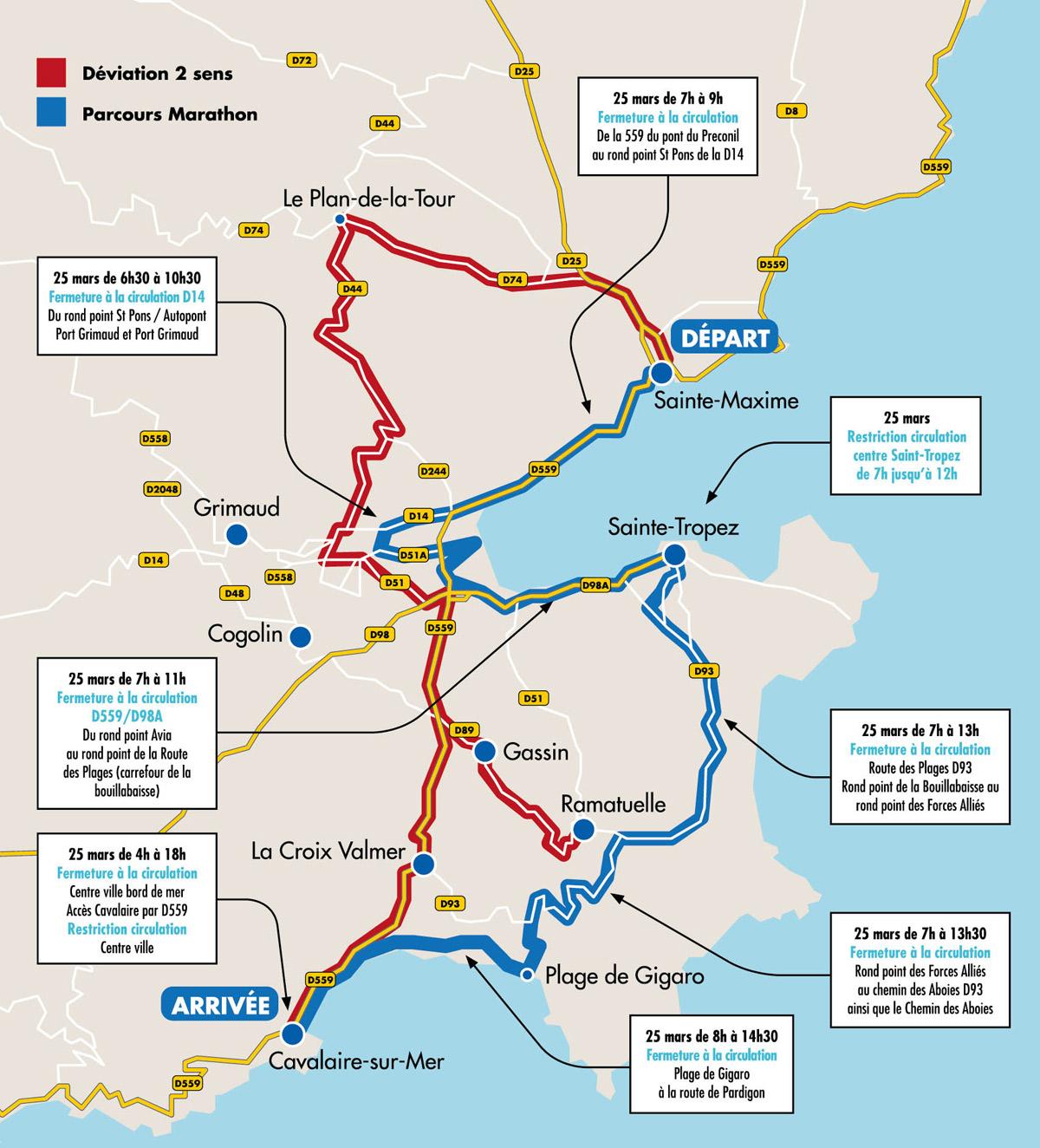 Comment circuler lors du marathon du Golfe de SaintTropez ce dimanche VarMatin Comment circuler lors du marathon du Golfe de SaintTropez ce dimanche VarMatin