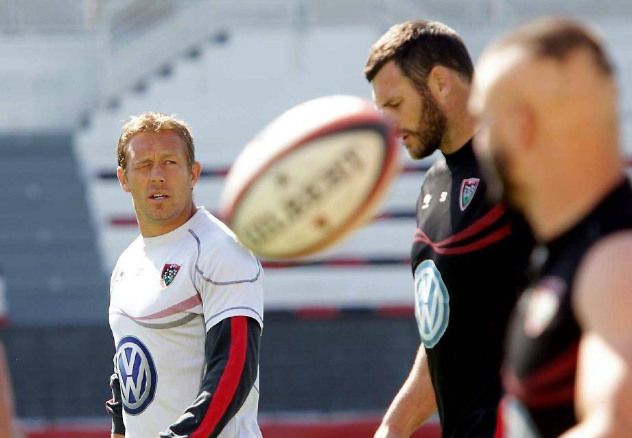 Jonny Wilkinson et Dannie Rossouw gardent l'oeil ouvert et le bon, ce vendredi matin à l'entraînement.