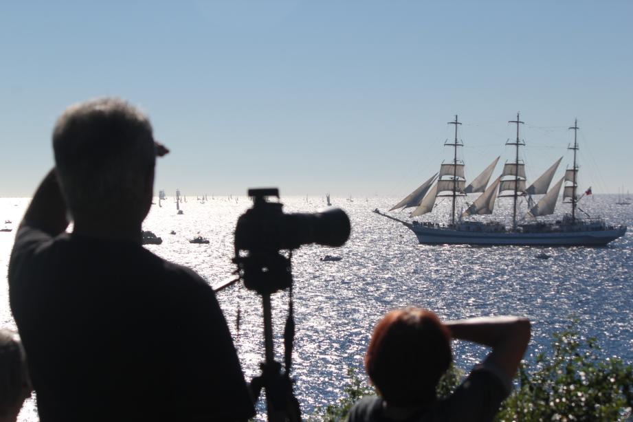 Départ des grands voiliers de la Tall Ships Race.