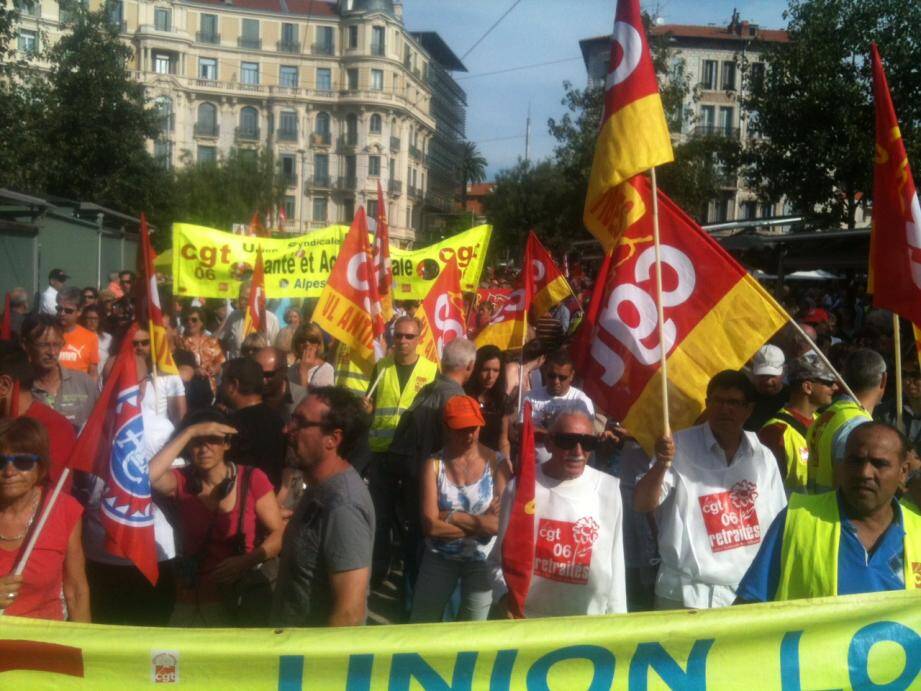 La manifestation pour les retraites à Nice ce mardi matin