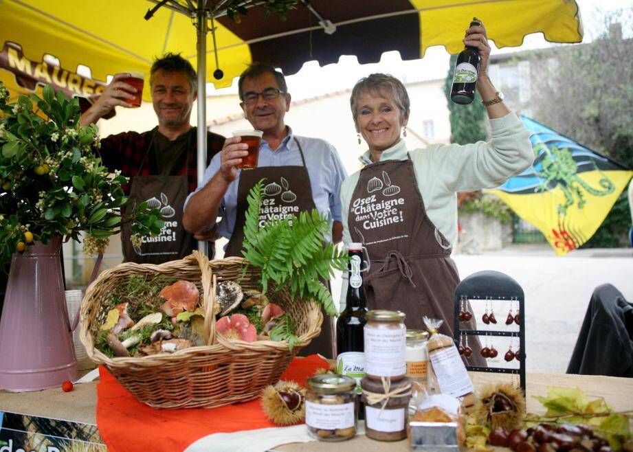 Sur le stand du syndicat des producteurs de châtaignes du Var, un bel aperçu des produits artisanaux réalisés localement à base de châtaignes. A déguster sans modération!