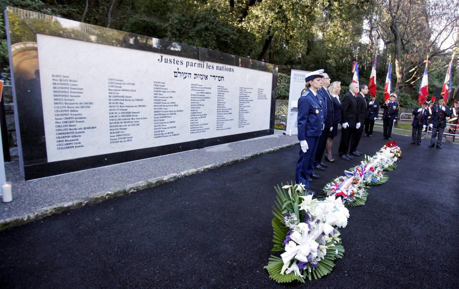 L'inauguration, ce matin, du Mur des Justes parmi les Nations, sur la colline du Château, à Nice