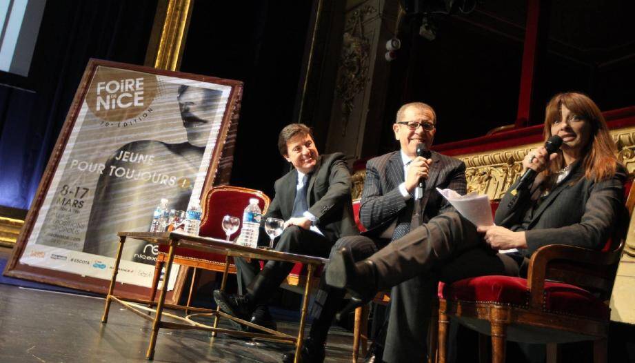 Frédéric Jourdan-Gassin, président de Nicexpo, Paul Obadia, directeur général, Nathalie Daviet, chargée de la partie événementielle : trio pour présentation d'une foire éternellement jeune.