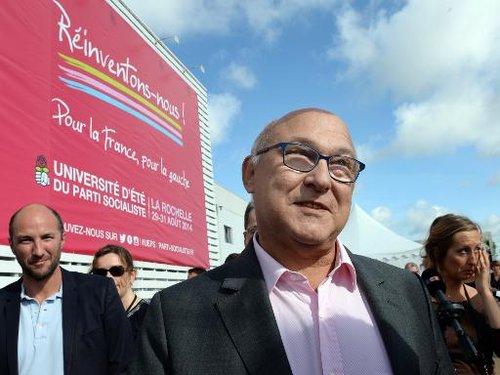 Le ministre français des Finances Michel Sapin à l'Université d'été du PS à La Rochelle le 30 août 2014