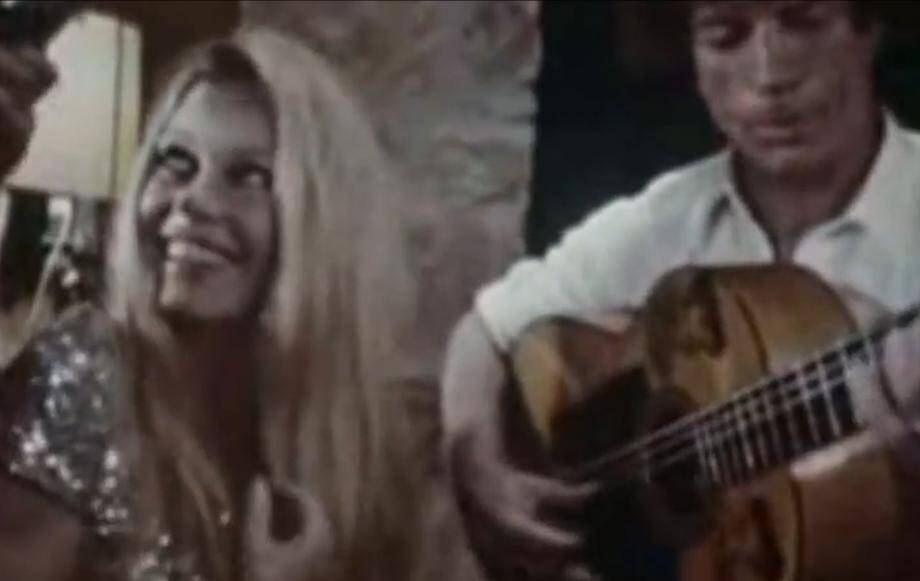 Brigitte Bardot et Ricardo Manitas De Plata lors d'un "BB show" resté célèbre en 1968.