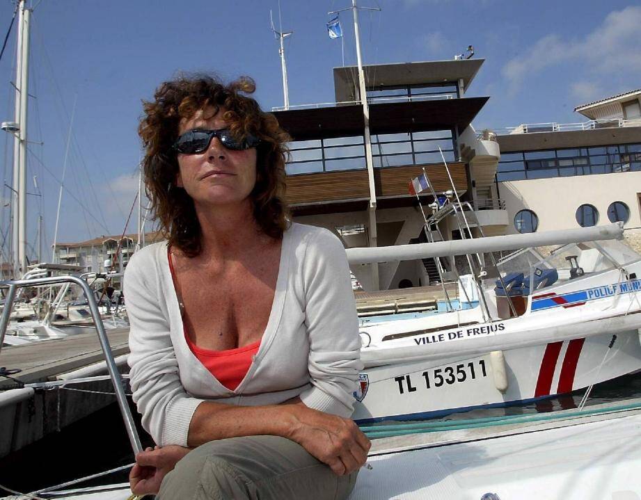 Florence Arthaud à Saint-Raphaël en 2010, lors de "La Croisière des guerrières".