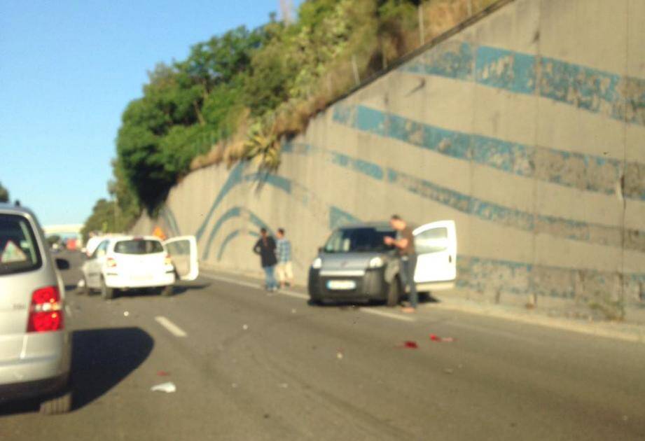 Accident sur l'A8 à Nice au niveau d'Antibes