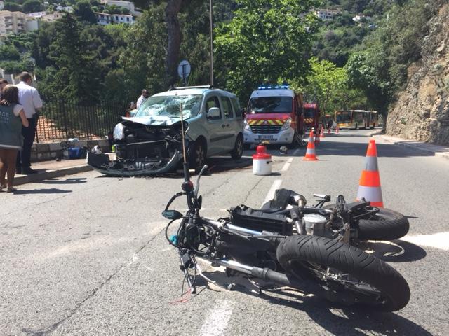 Accident de moto à Menton