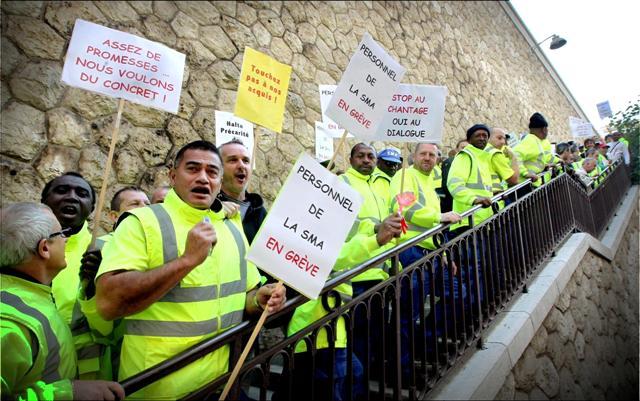 Le personnel de la SMA en grève