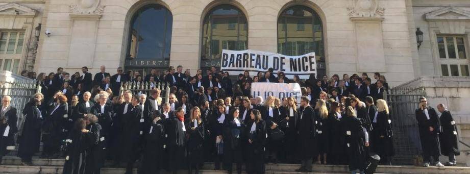 Les avocats de Nice en grève.