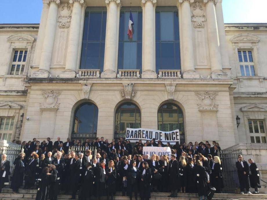 Les avocats de Nice en grève.