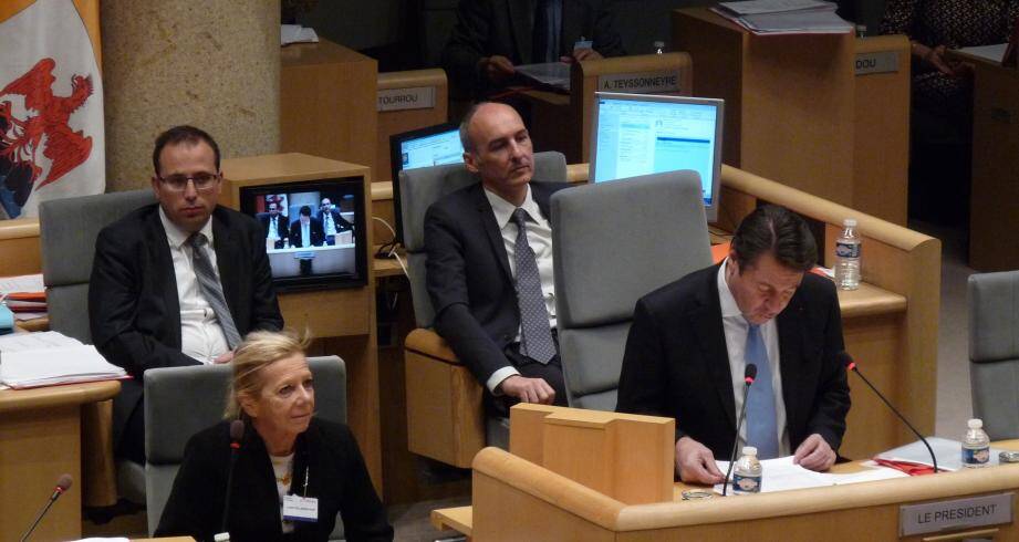 Christian Estrosi dans l'hémicycle du conseil régional