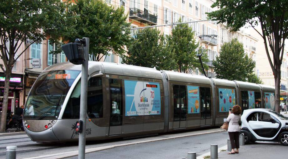 Illustration du tram à Nice.