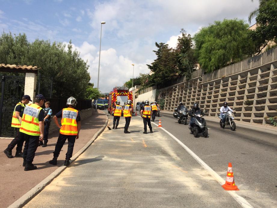 Samedi matin, lors de l'intervention des pompiers de Monaco.