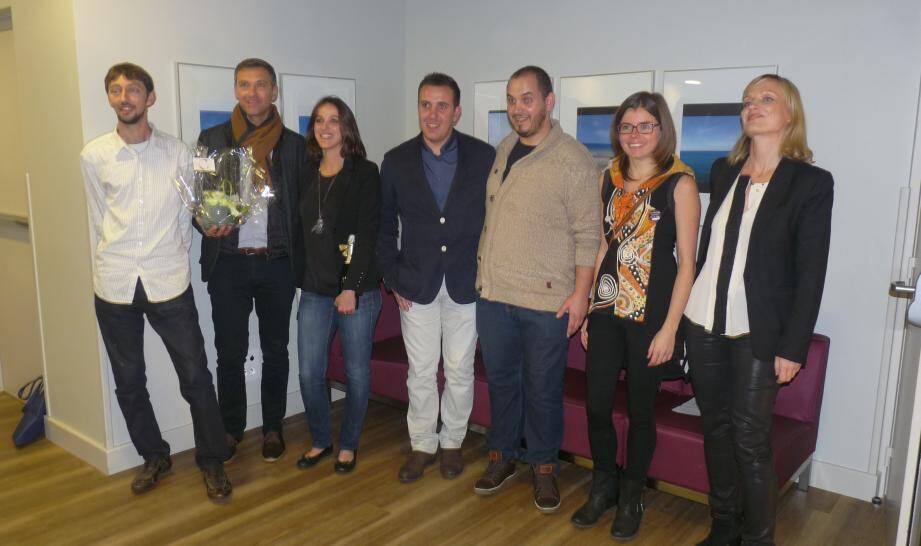 De gauche à droite : Anthony Lucas, pépite du jeune espoir agricole ; Cathy Pasqua et David Colom, pépite du Haut-pays, Steven et Kevin Mamelin, pépite d'or ; Aurélie Junker, pépite du pitch et Stéphanie Bidault, pépite du net.