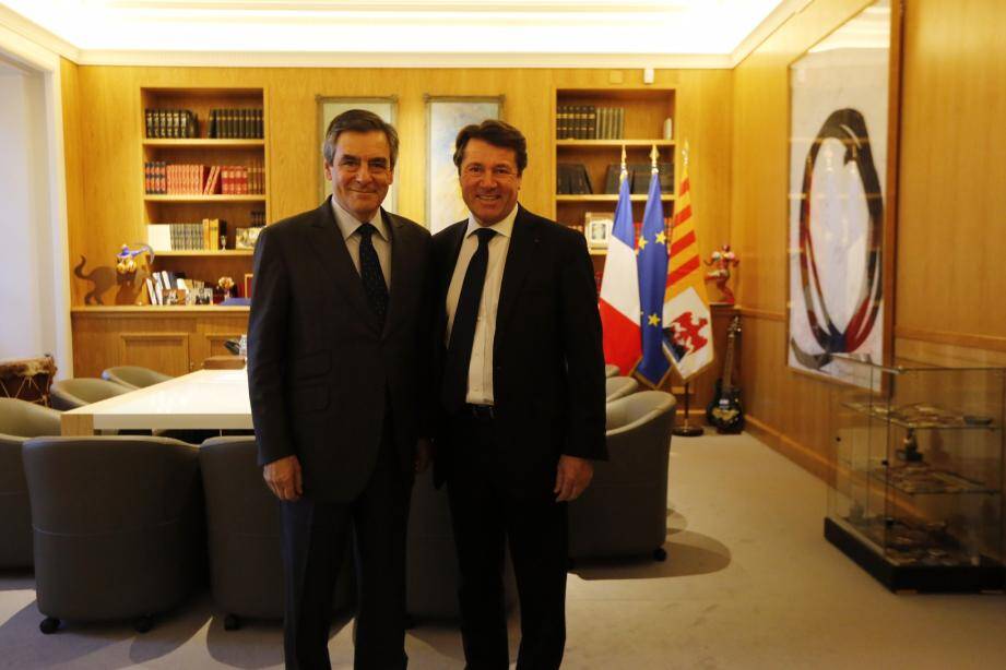 François Fillon et Christian Estrosi à Nice en janvier 2017.