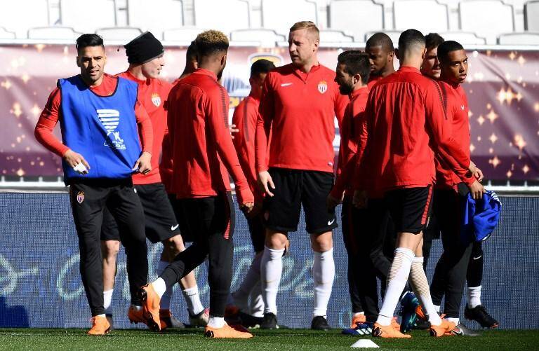 L'AS Monaco à l'entraînement avant la finale de Coupe de la Ligue.